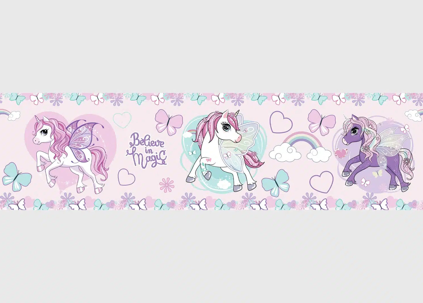 Unicorn Girl Bedroom Self-Adhesive Wallpaper Wall Border Agdesign