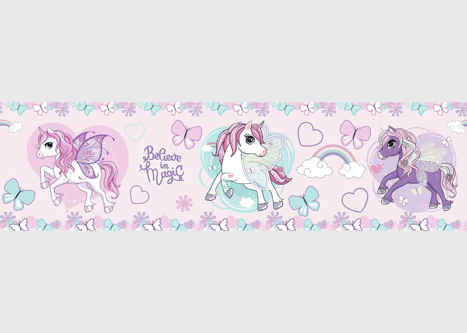 Unicorn Girl Bedroom Self-Adhesive Wallpaper Wall Border Agdesign