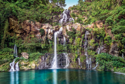 Waterfall in the Rainforest Jungle Nature Non-Woven Wall Mural  (W x H) 368cm x 248cm (144" x 98")
