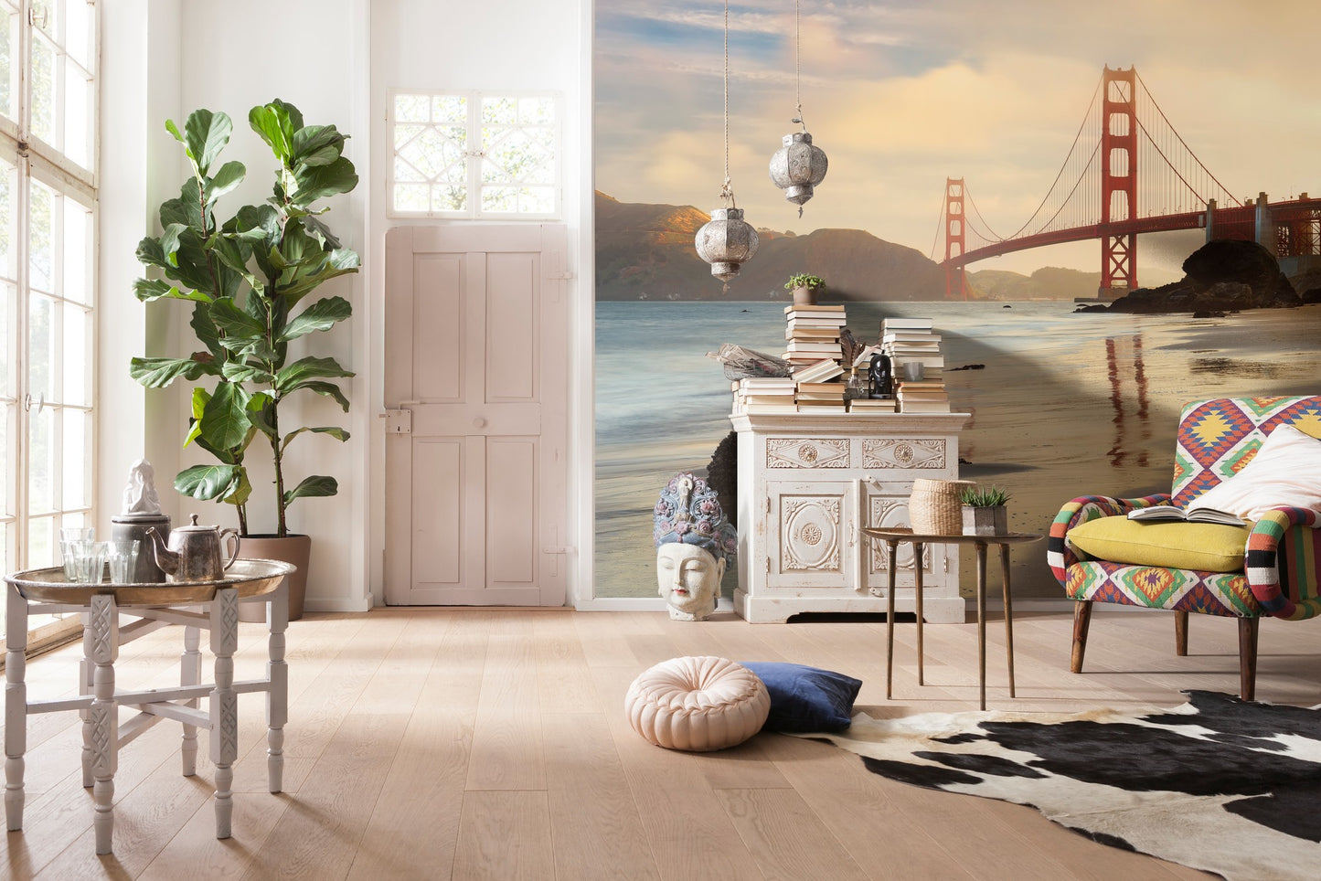 Golden Gate Bridge View Architecture Non-Woven Wall Mural  (W x H) 368cm x 248cm (144" x 98")