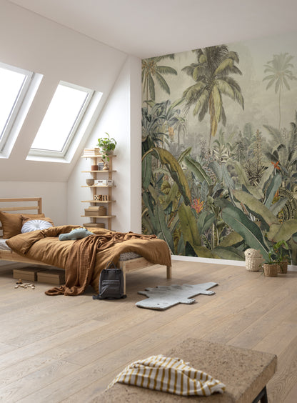 Amazonia Green Botanical Bedroom Botanical Non-woven photo wallpaper  (W x H) 368cm x 248cm (144" x 98")