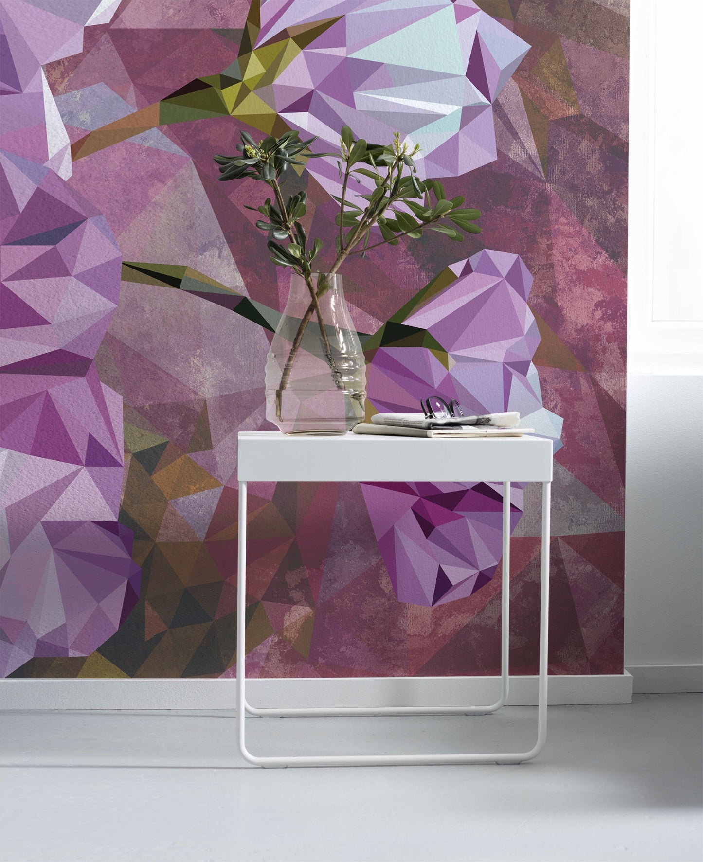 Blooming Gems Pink Flowers Floral Non-Woven Wall Mural  (W x H) 368cm x 248cm (144" x 98")