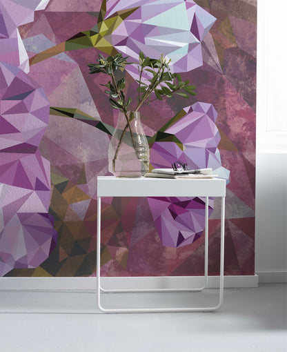 Blooming Gems Pink Flowers Floral Non-Woven Wall Mural  (W x H) 368cm x 248cm (144" x 98")
