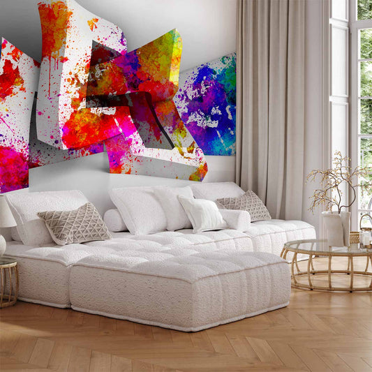 Three-dimensional Shapes Colourful Non-woven Photo Wallpaper a-C-0099-a-a