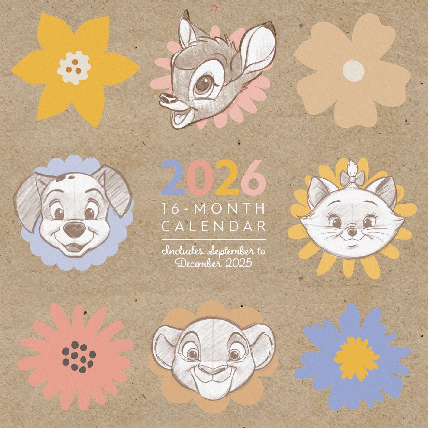 Disney Classics Animals (ARTIST SERIES) 2026 SQUARE Calendar Disney