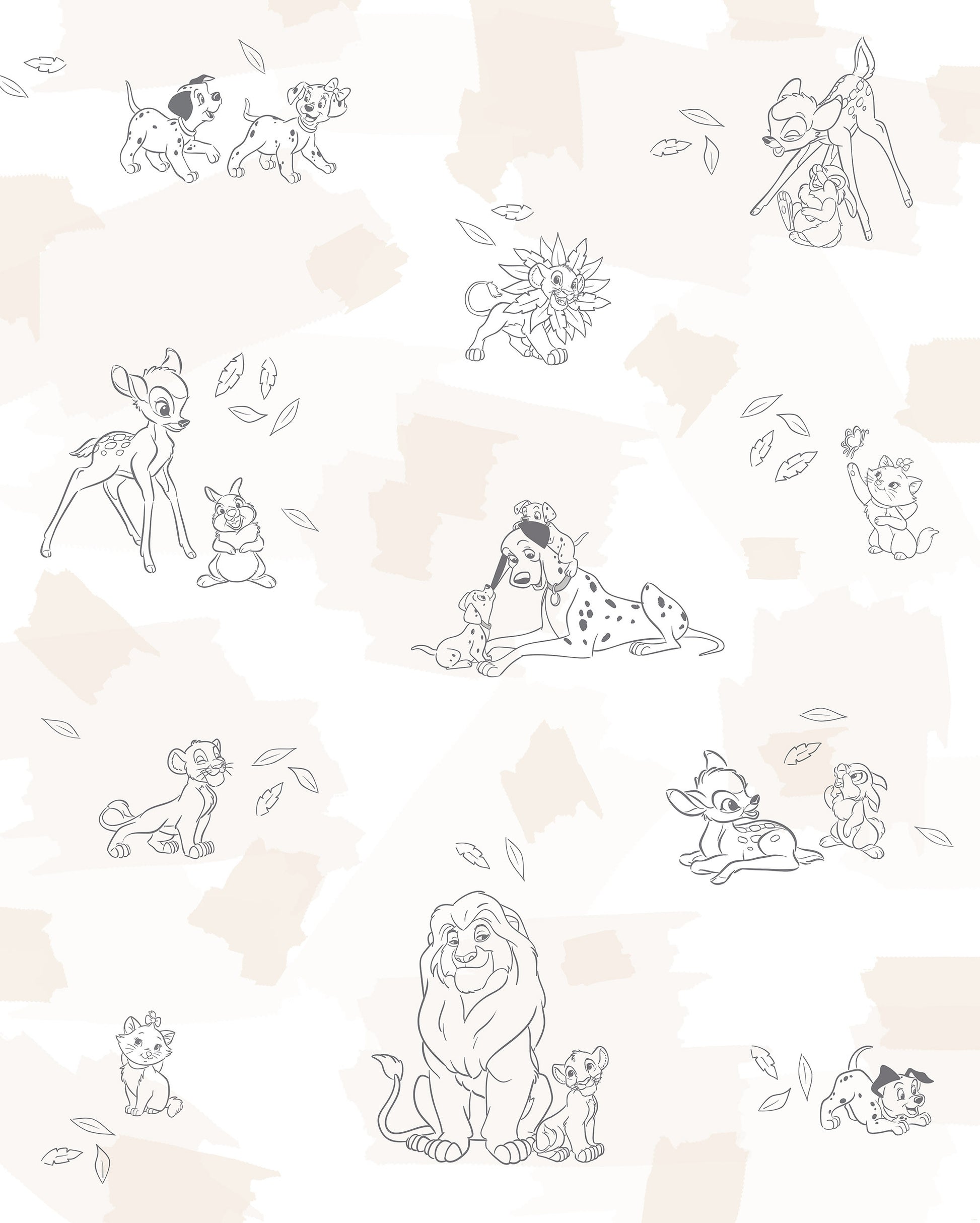Disney Animals Baby Bedroom Non-woven photo wallpaper Disney