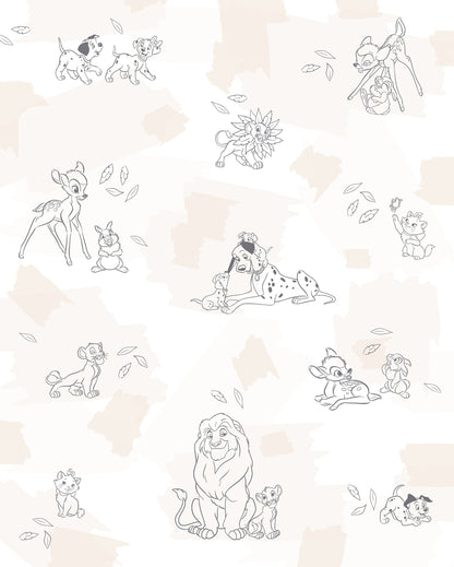 Disney Animals Baby Bedroom Non-woven photo wallpaper Disney