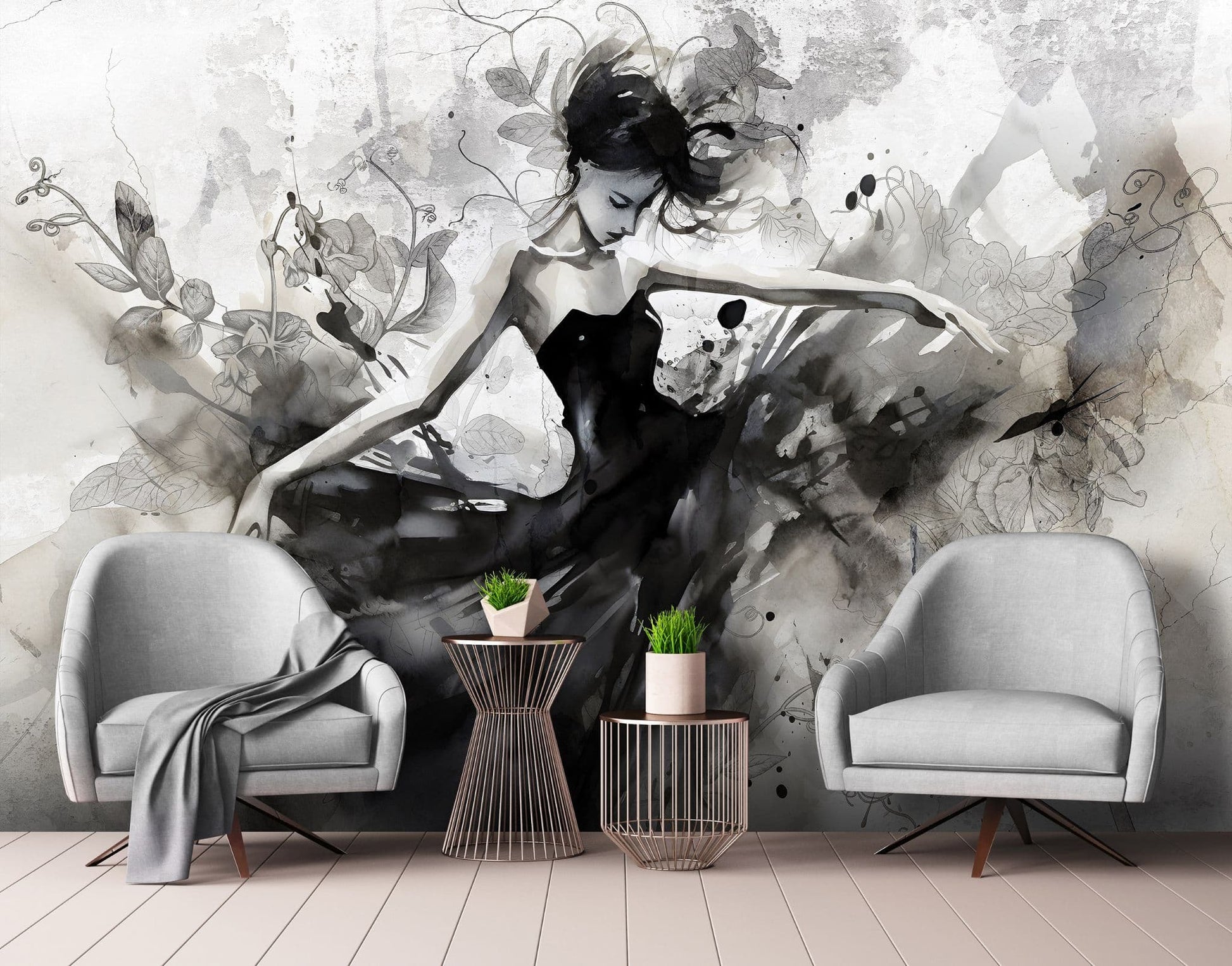 Dance Ballet Dancer Ballerina Non-woven Photo Wallpaper 