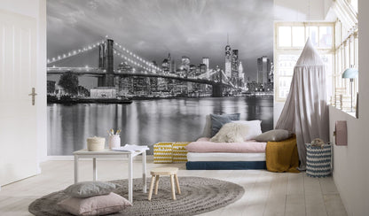 Brooklyn Black and White Teen Bedroom Photo Wallpaper 