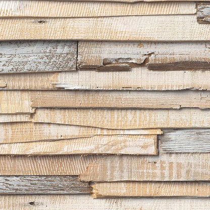Whitewashed Natural Wooden Planks Imitation Photo Wallpaper closeup