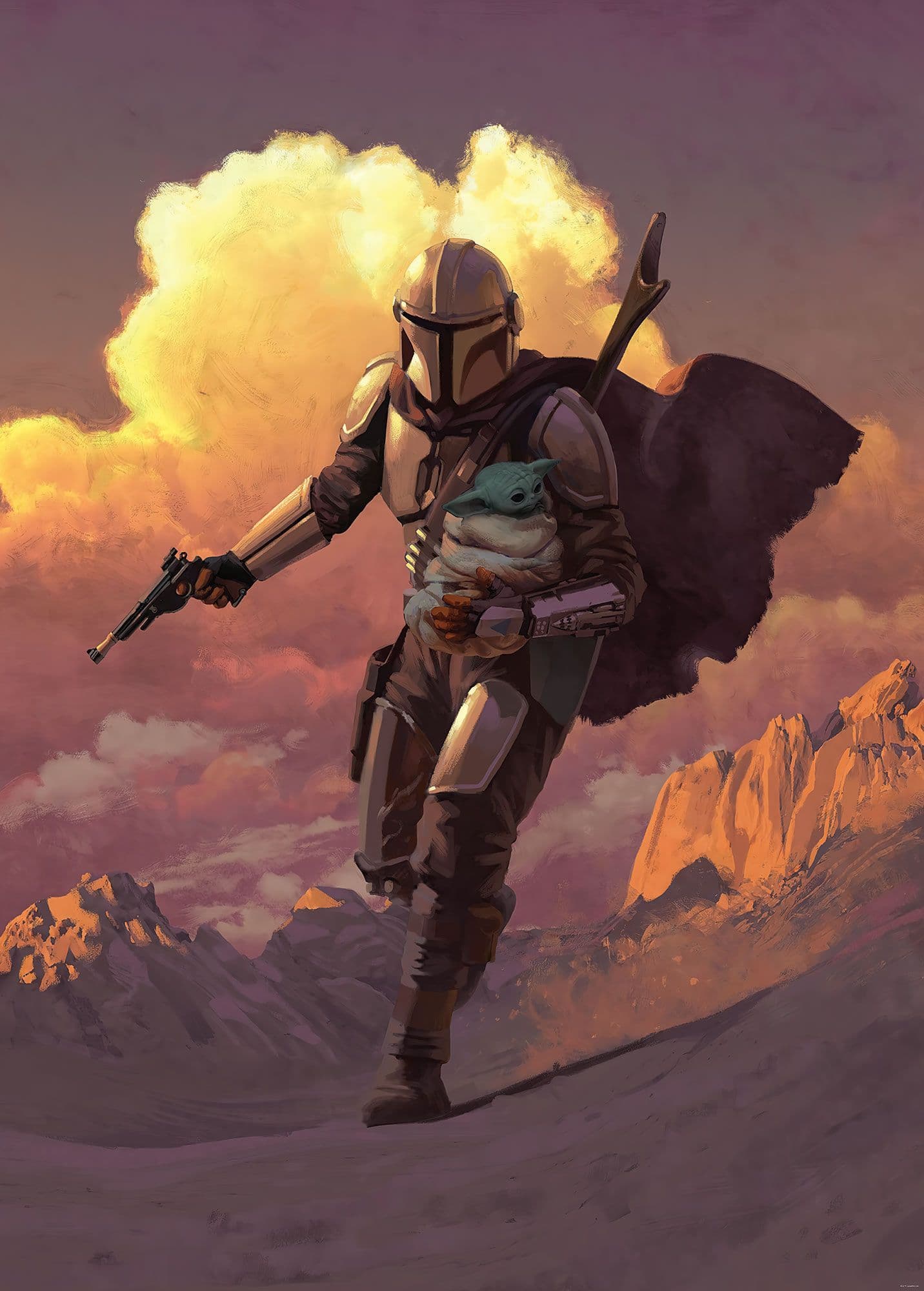 Mandalorian Escape Large Size  Non-Woven Wallpaper Mural Star Wars