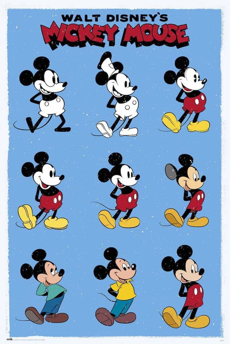 Mickey Mouse Evolution Poster Disney