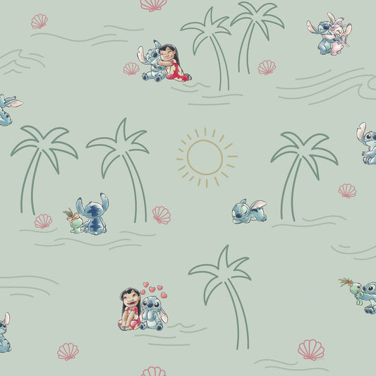 Disney Lilo and Stitch Beach Love Kids Bedroom Wallpaper Disney