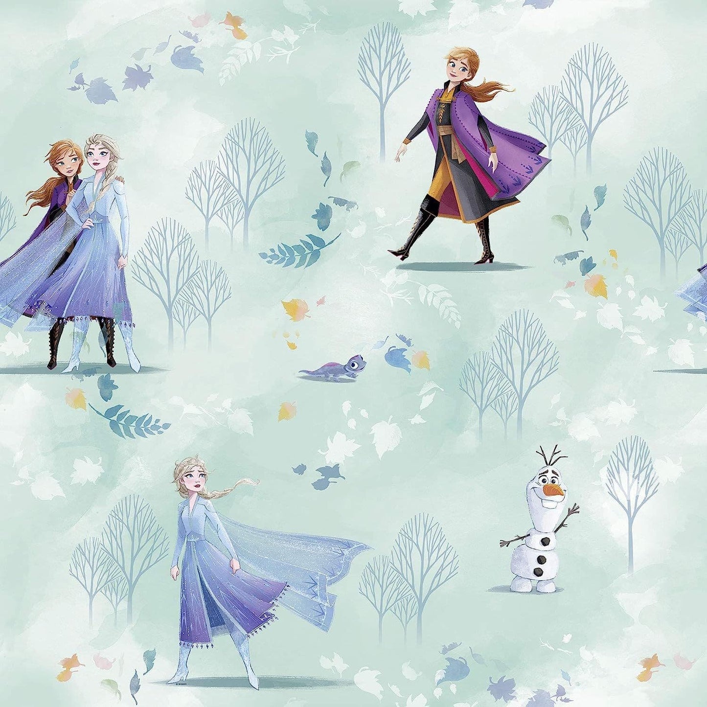 Disney Frozen Girls Bedroom Elsa Anna and Olaf Purple Wallpaper Disney
