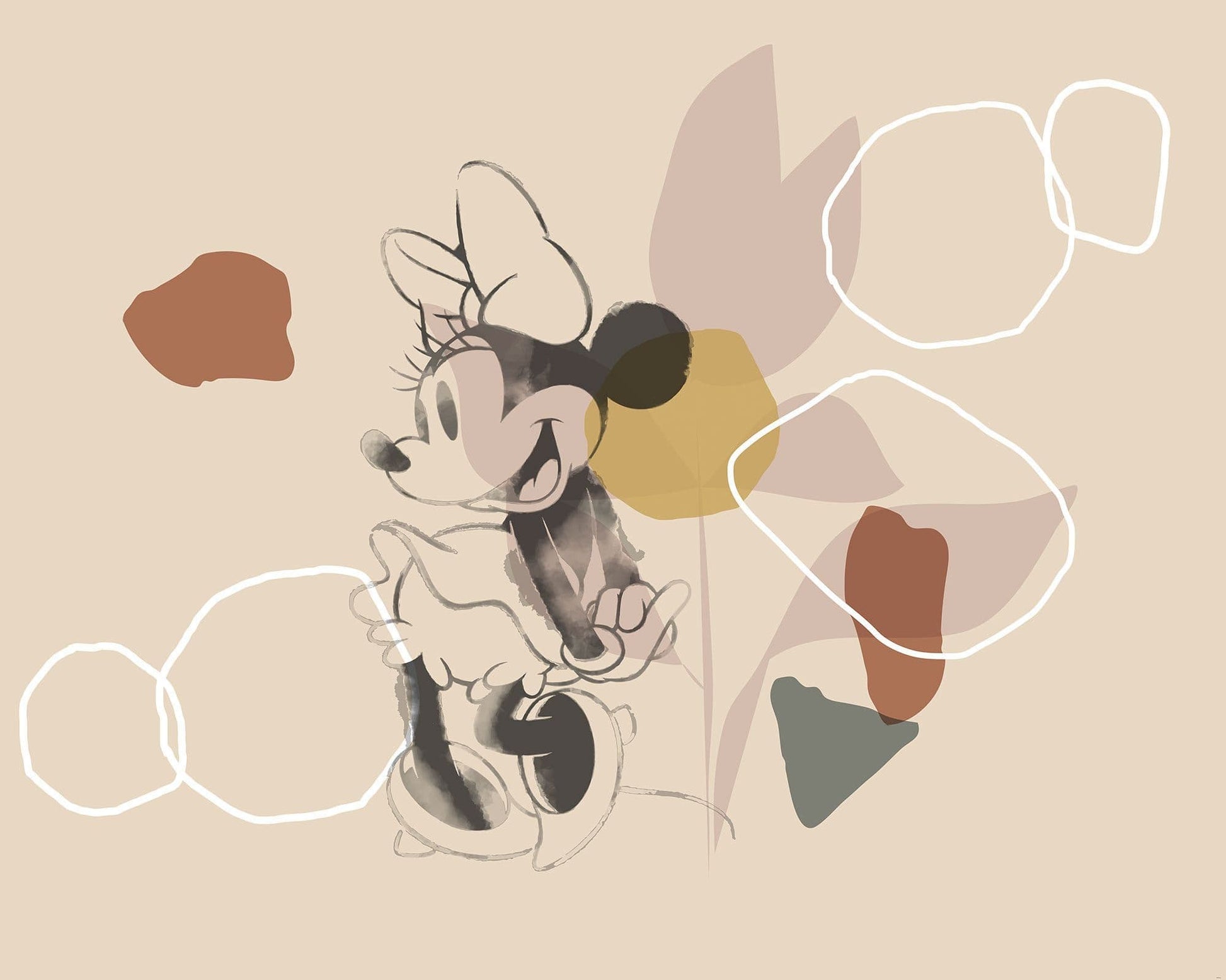 Minnie Mouse Soft Shapes nursery Non-Woven Wallpaper Mural Disney