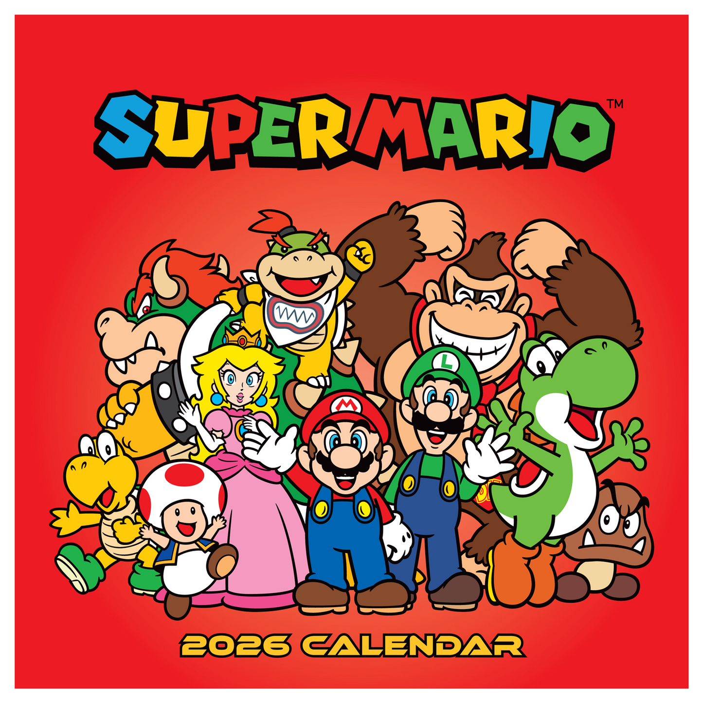 Super Mario Wall Calendar 30x30cm Gaming Calendar Super Mario