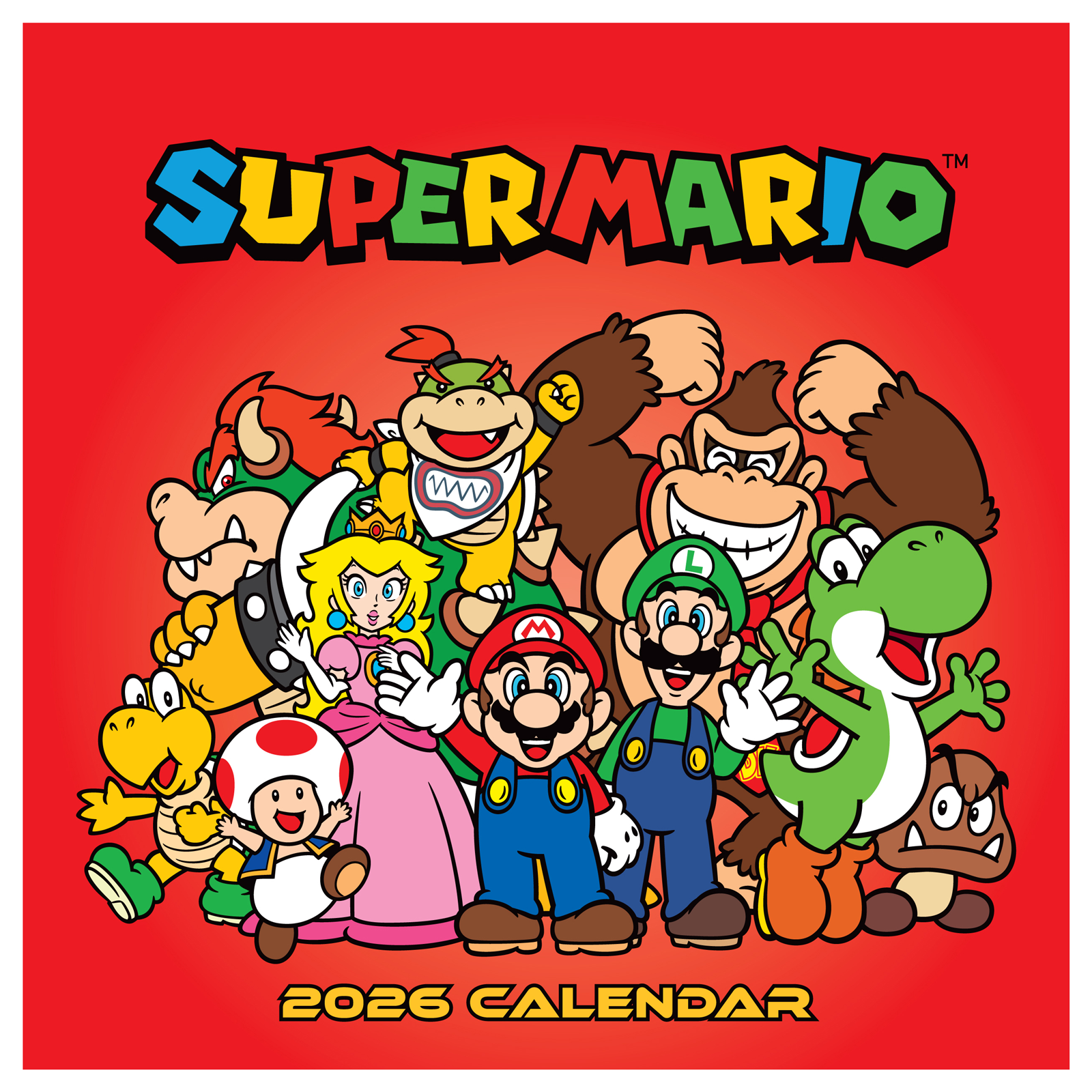 Super Mario Wall Calendar 30x30cm Gaming Calendar Super Mario