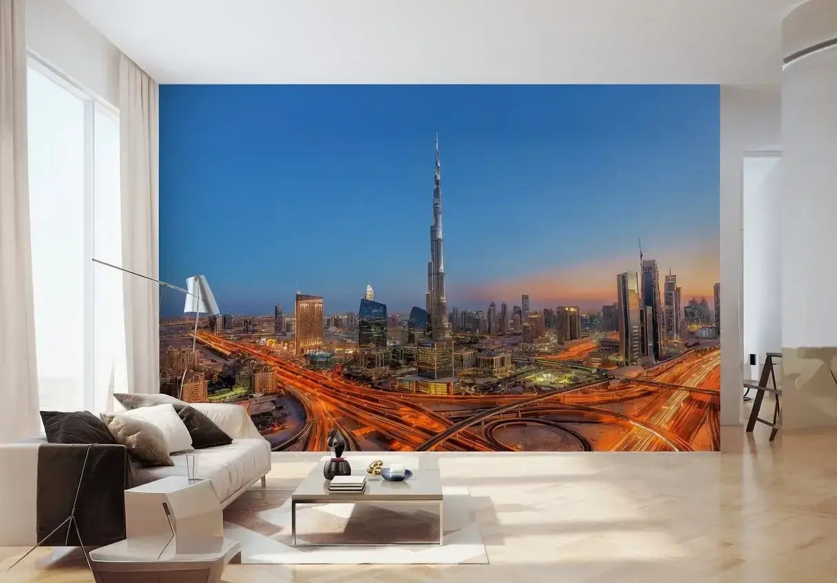 Burj Khalifah City of Dubai Giant Non-Woven Wallpaper Mural 