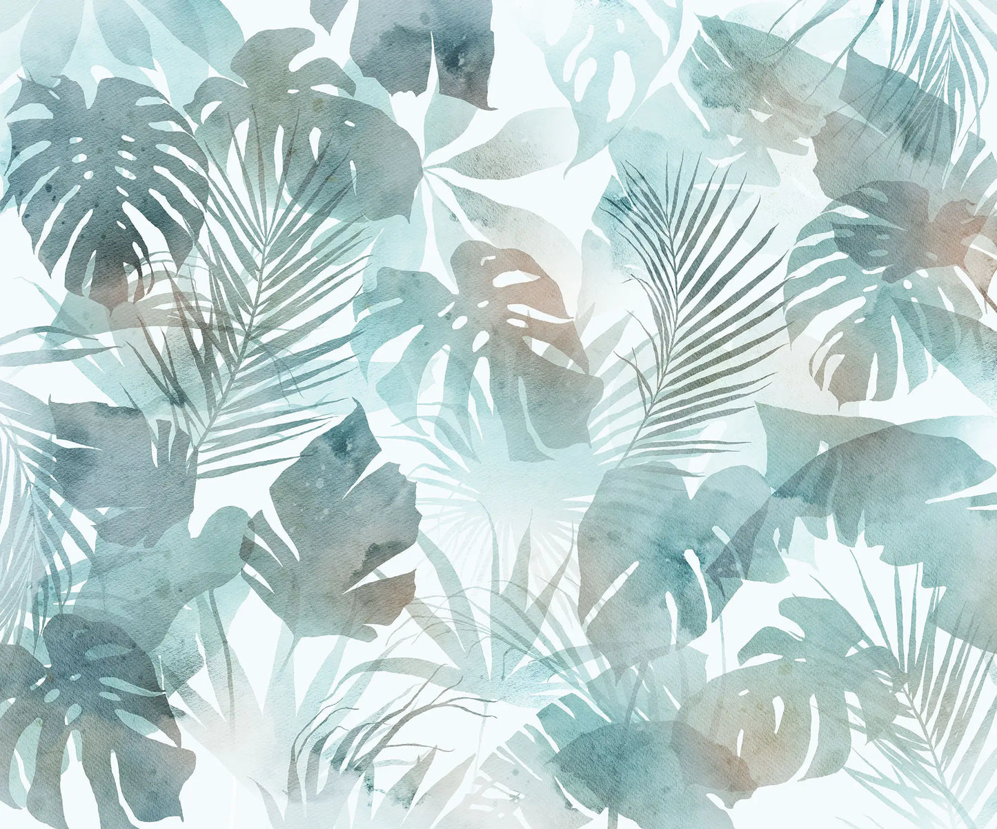 Aqua Flora Botanical Bedroom Botanical Non-woven photo wallpaper 300 cm x 250 cm | 118" x 98"