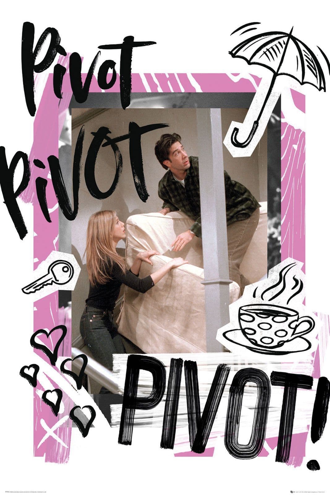 Friends Pivot Ross and Rachel Movie Poster 