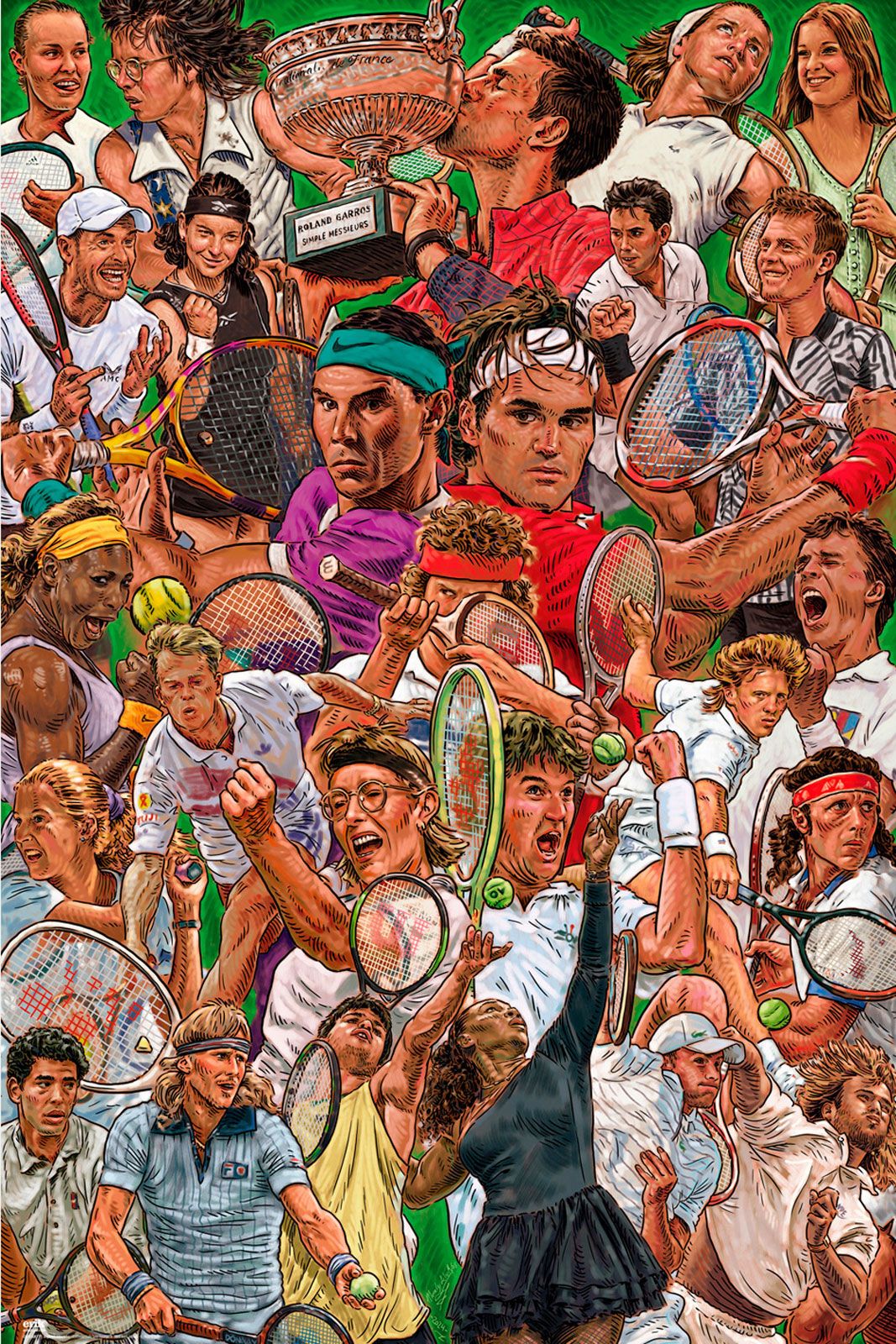 Legendary Tennis Players Poster 