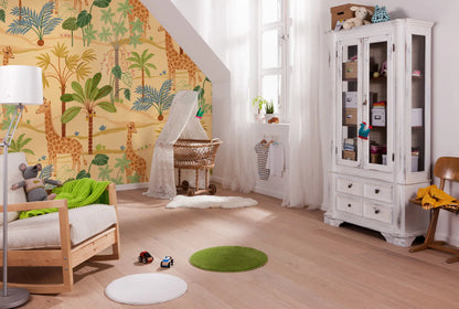 Giraffe Crew Children Bedroom Animal Non-woven photo wallpaper 400 cm x 280 cm | 157" x 110"