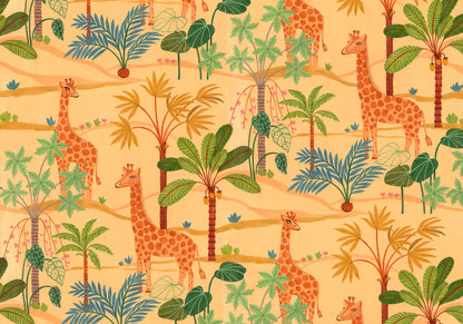 Giraffe Crew Children Bedroom Animal Non-woven photo wallpaper 400 cm x 280 cm | 157" x 110"