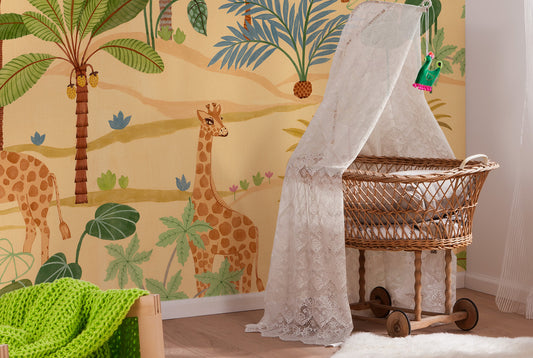 Giraffe Crew Children Bedroom Non-woven photo wallpaper 