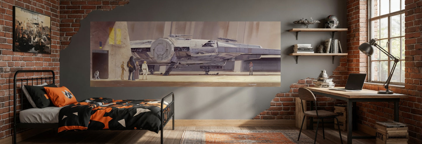 Star Wars Classic Millennium Falcon Photo Wallpaper (W x H) 368cm x 127cm (144" x 50")