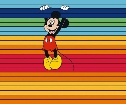 Mickey Mouse magic rainbow stripes Non-Woven Wallpaper Mural Disney