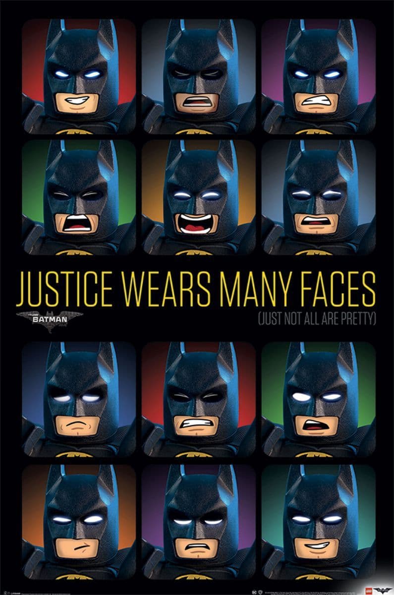 DC Comics Batman Justice Wears Many Faces Lego Poster DC Comics