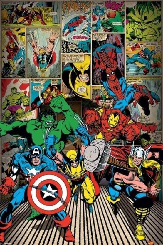 Marvel Comics  Here Come The Heroes Poster Marvel