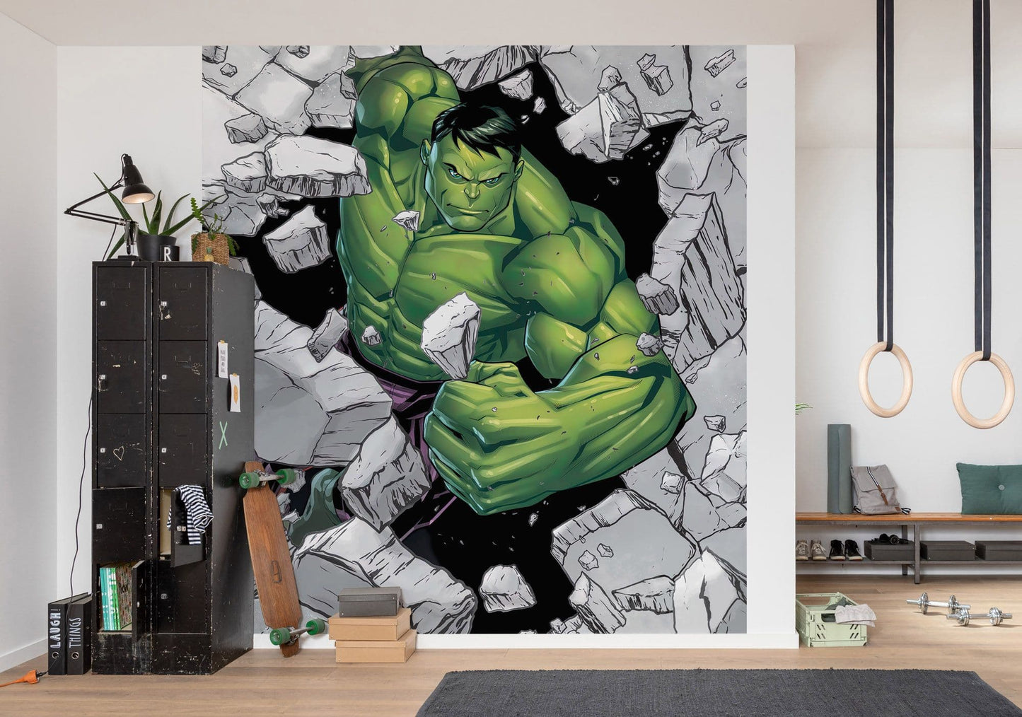 Hulk "Punching the wall" Non-Woven Wallpaper Mural Marvel