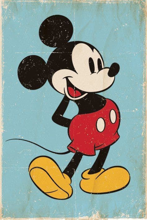 Disney Mickey Mouse Retro Poster Disney