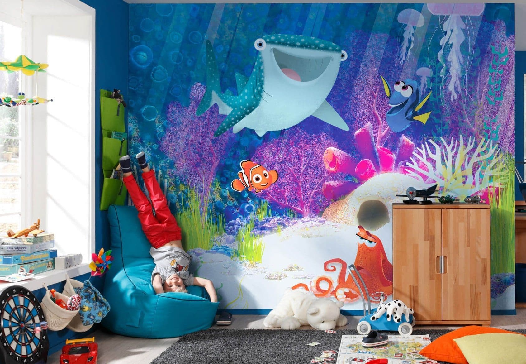 Dory & Nemo aqua party Non-Woven Wallpaper Mural Disney