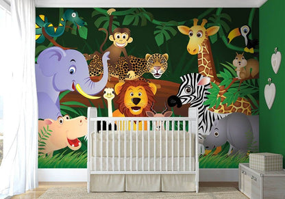 Wild Junge Animals Nursery Photo Wallpaper Nice Wall
