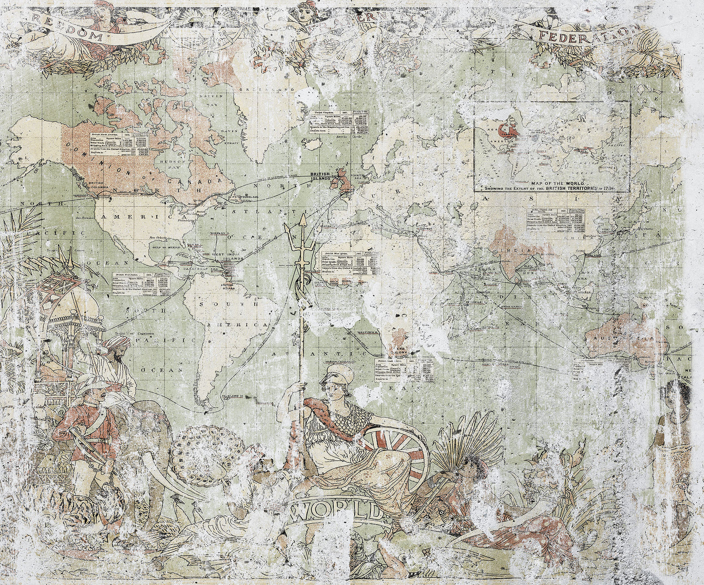 British Empire Map Giant Wall Size Non-woven photo wallpaper  350 cm x 250 cm | 137" x 98"