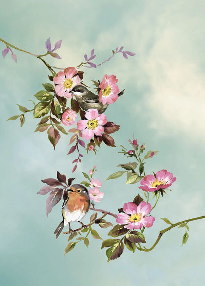 Pink Flowers Tree Branches Photo Wallpaper (W x H) 368cm x 254cm (144" x 100")