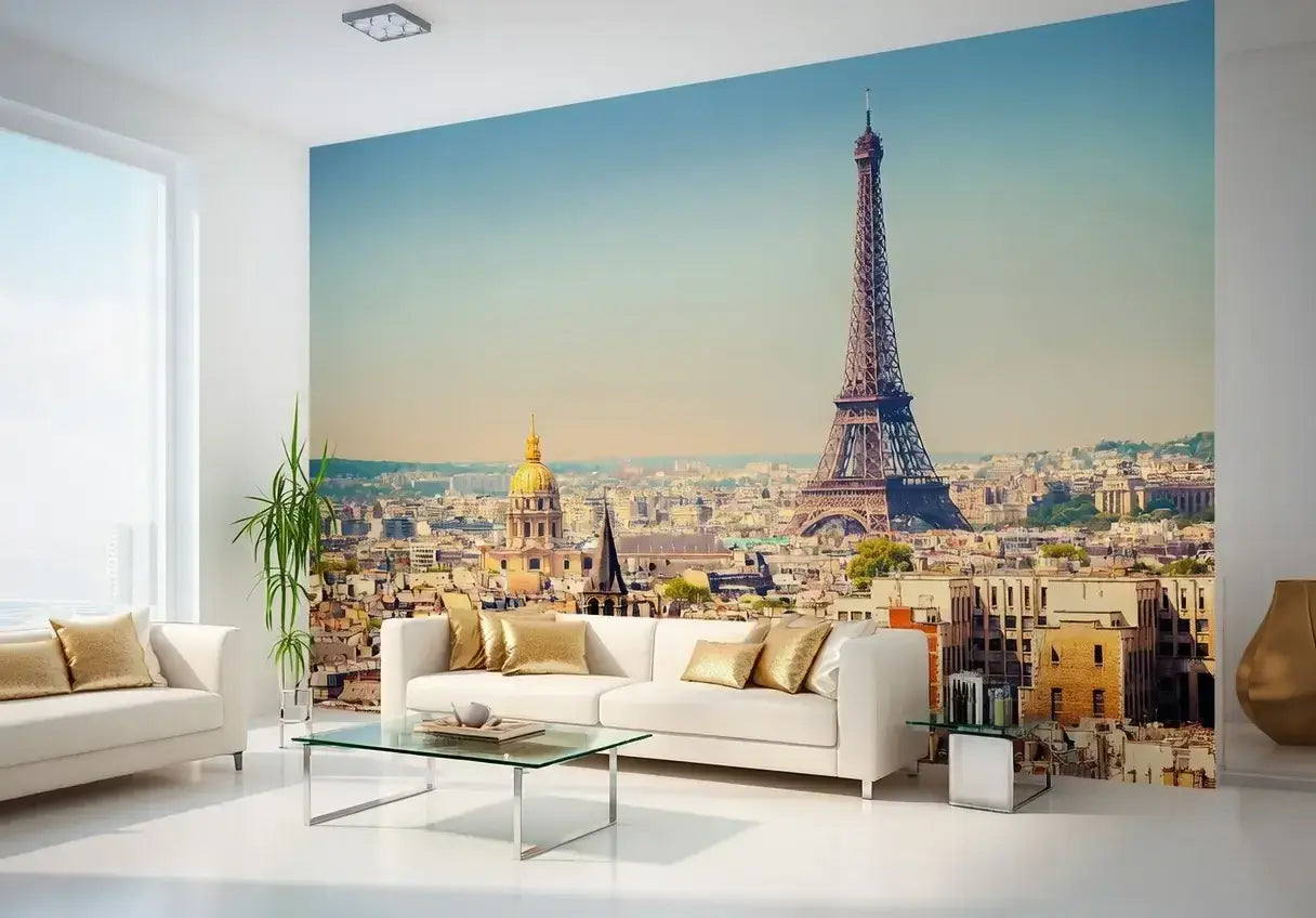 Paris Skyline Eiffel Tower Living Room Non-Woven Wallpaper Mural 