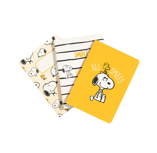 Snoopy Pack of 3 A6 Notebooks Notepad Sketchbook Lazy Day Notebook 