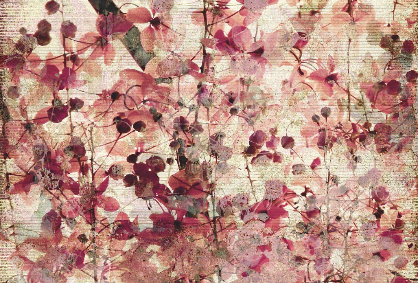 Pink Floral Abstract Composition Wallpaper Mural Idealdecor