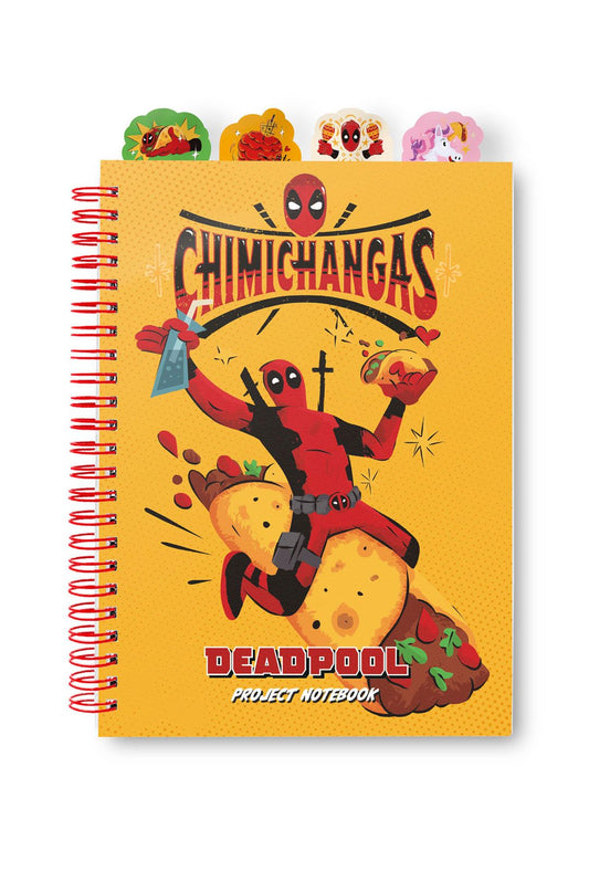 Marvel Deadpool A5 Project Journal With 4 Dividers Notebook Marvel