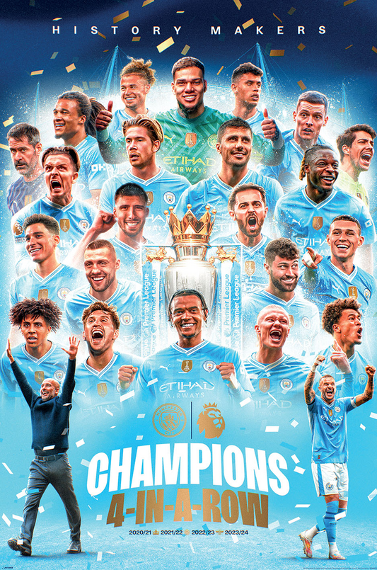 Manchester City Champions 2024 Poster Manchester City