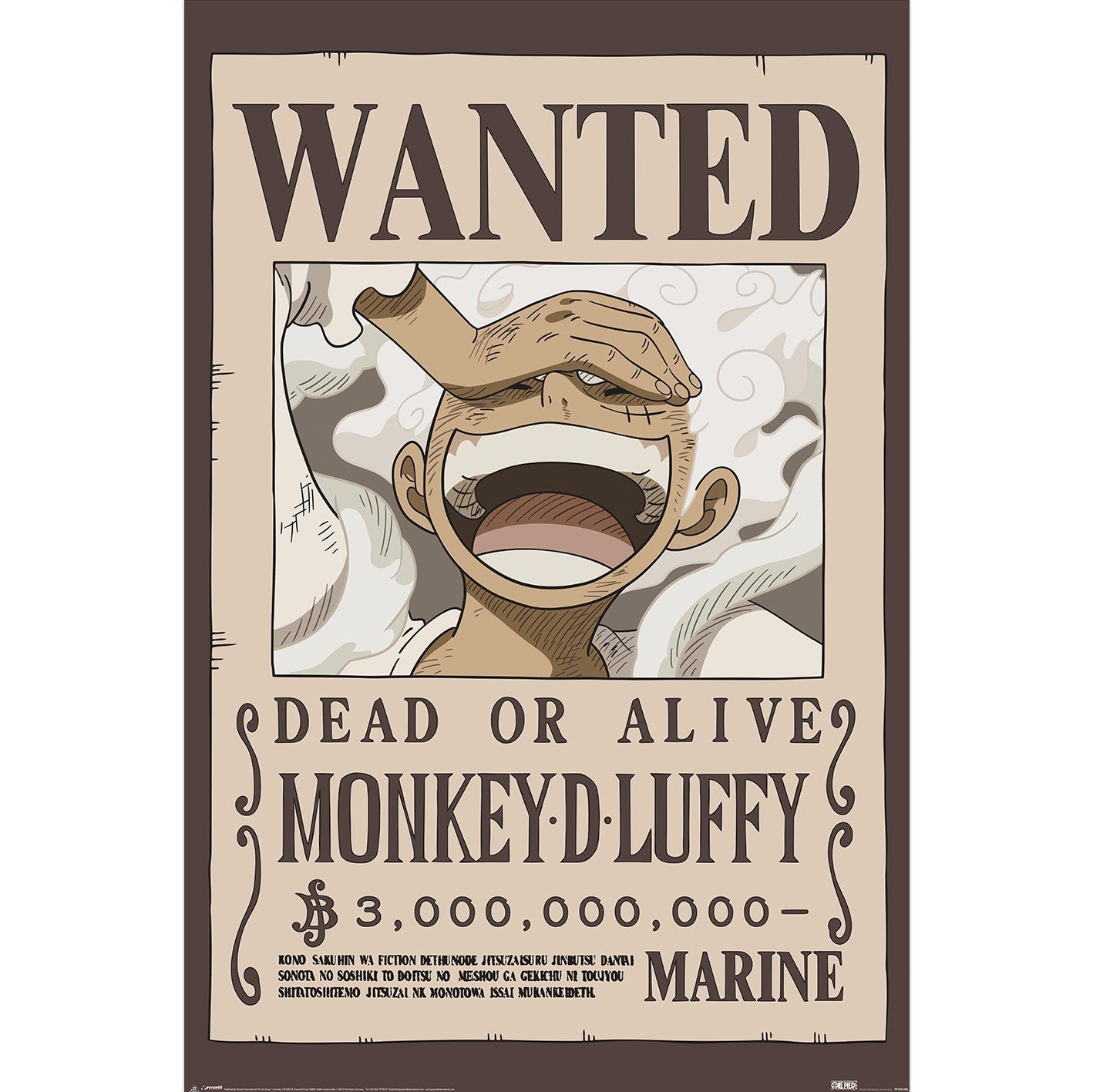One Piece Wanted Luffy Poster One Piece
