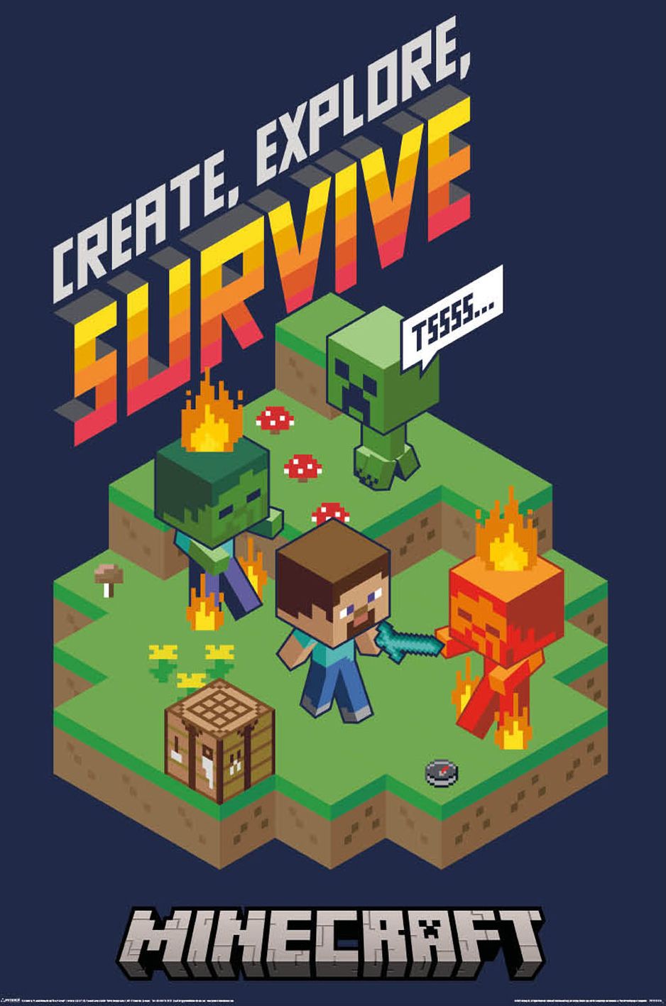 Minecraft Survive Poster Minecraft