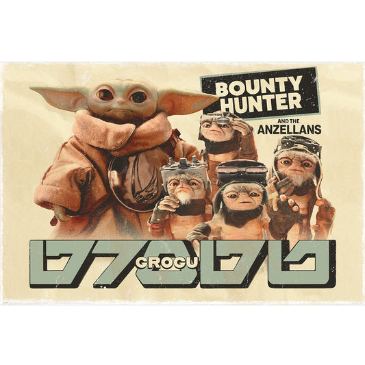 Star Wars The Mandalorian And Grogu Bounty Hunter Poster Star Wars