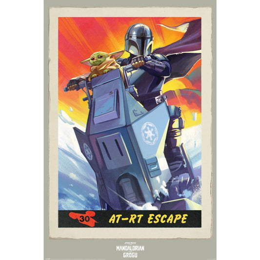 Star Wars The Mandalorian And Grogu AT-RT Escape Poster Star Wars