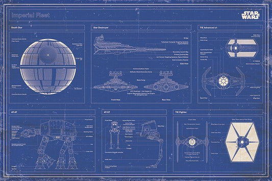 Star Wars Imperial Fleet Blueprint Poster Star Wars