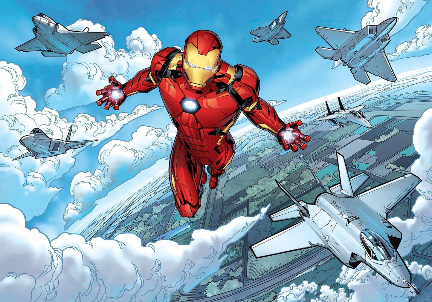 Iron Man Flight boy's bedroom Non-Woven Wallpaper Mural Marvel