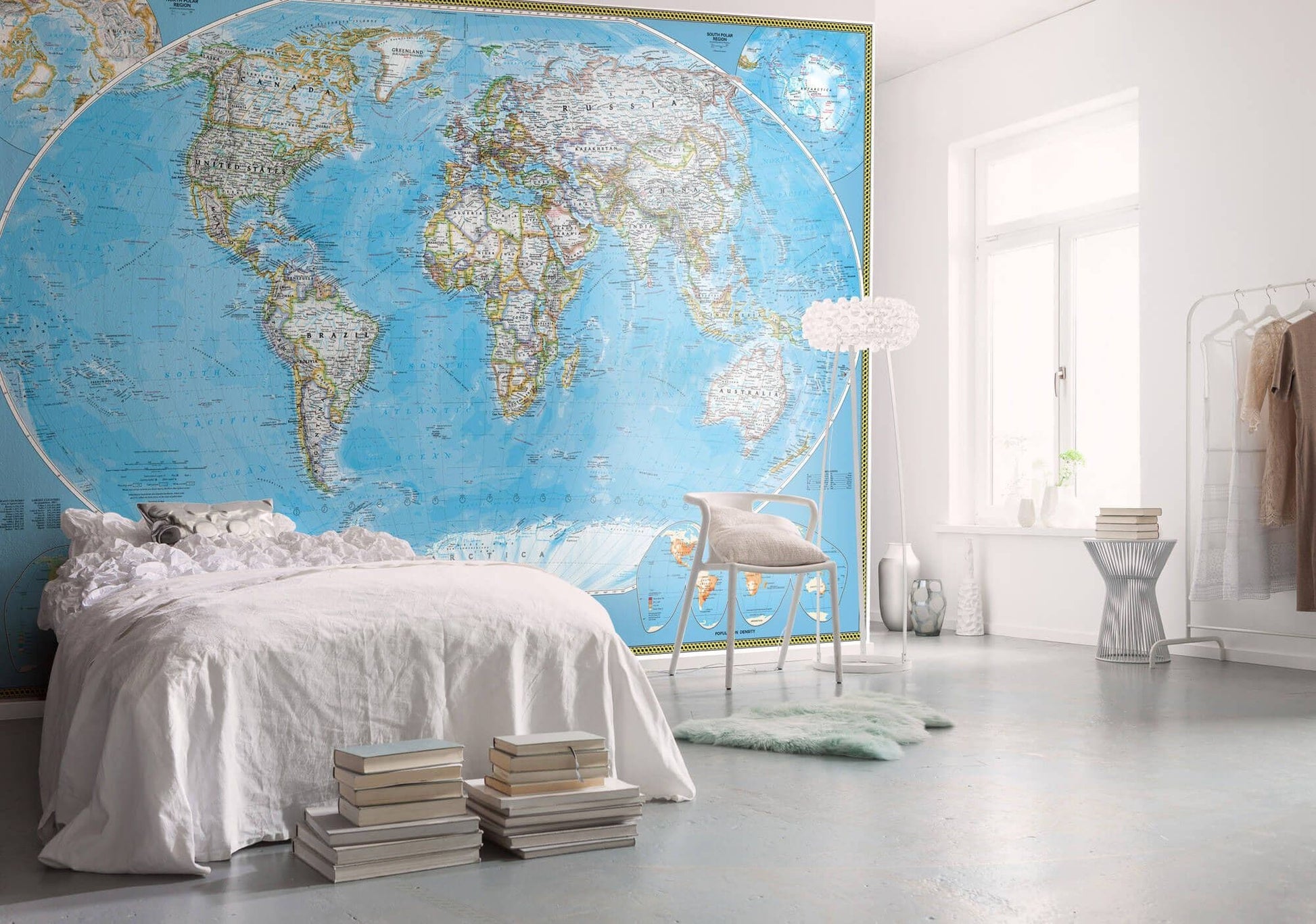 Political Map of the World Non-Woven Wallpaper Mural National Geographic